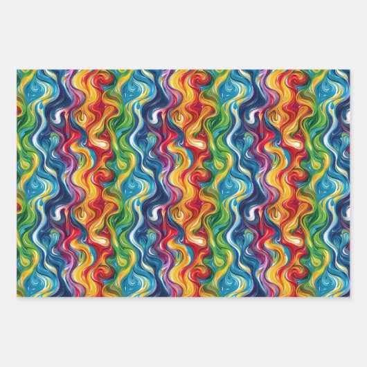 Feuille De Papier Cadeau soirée amoureuse abstraite carrelée (Devant 3)