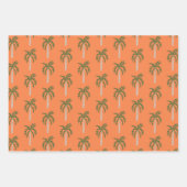 Feuille De Papier Cadeau Soirée au bord de la mer Palmiers Orange Mignon PE (Devant 2)