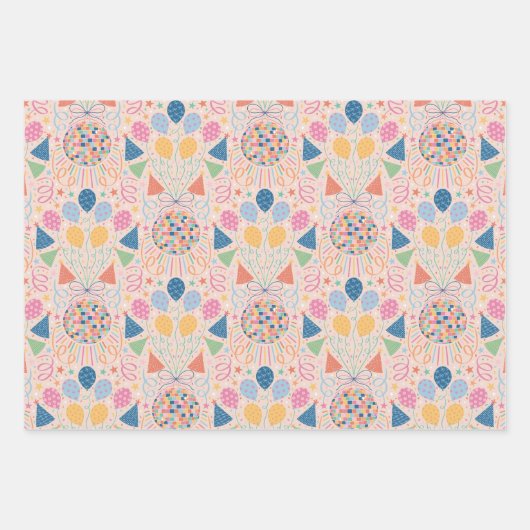 Feuille De Papier Cadeau Soirée disco (Devant)