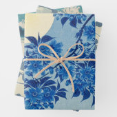 Feuille De Papier Cadeau Soirée Lune Arbre Bleu Lune (En situation)