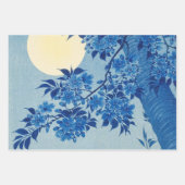 Feuille De Papier Cadeau Soirée Lune Arbre Bleu Lune (Devant 2)