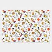 Feuille De Papier Cadeau soirée super-héros carrelée (Devant 3)