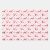 Feuille De Papier Cadeau Sois Ma Saint-Valentin, Aquarelle Dachshund Chien (Devant)