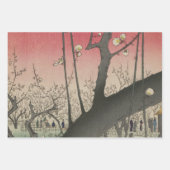 Feuille De Papier Cadeau soleil couchant japonais pruniers arbres (Devant)