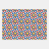 Feuille De Papier Cadeau soleil sicilien, majolica, citron, (Devant 3)