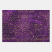 Feuille De Papier Cadeau Sorcière gothique romantique pourpre et Rose (Devant 3)