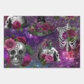 Feuille De Papier Cadeau Sorcière gothique romantique pourpre et Rose (Devant)