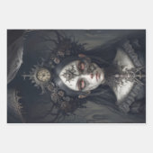 Feuille De Papier Cadeau Sorcière mystique : Rose - Découpage - (Devant)