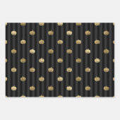 Feuille De Papier Cadeau Sorcière noire et or, Lunes et Halloween Citrouill (Devant)