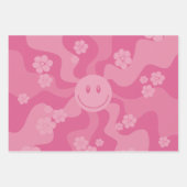 Feuille De Papier Cadeau Sourire - rose (Devant 2)