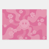 Feuille De Papier Cadeau Sourire - rose (Devant)