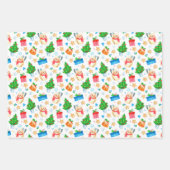 Feuille De Papier Cadeau Sourire Snowman Noël Arbre Présente Cookies (Devant)