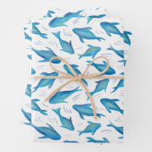 Feuille De Papier Cadeau Sous la mer enfants requin de l'océan (En situation)