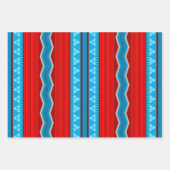 Feuille De Papier Cadeau Southwest River Canyon Geometric Red Turquoise (Devant 2)