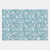 Feuille De Papier Cadeau Southwest Winter Snowflakes & Pine Trees Blue (Devant 2)