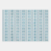Feuille De Papier Cadeau Southwest Winter Snowflakes & Pine Trees Blue (Devant)