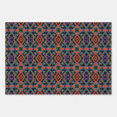 Feuille De Papier Cadeau Southwestern Symmetrical Tiled Pattern Line Art (Devant 2)