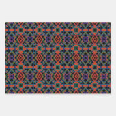 Feuille De Papier Cadeau Southwestern Symmetrical Tiled Pattern Line Art (Devant)