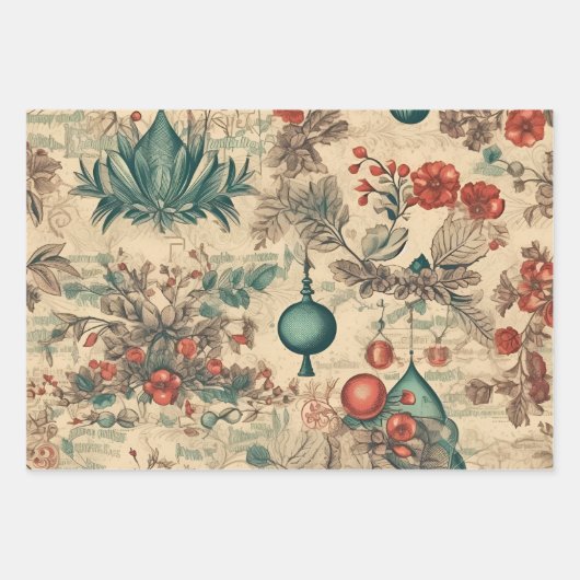 Feuille De Papier Cadeau Souvenirs rétro (Devant)