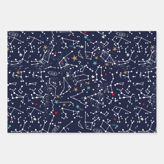 Feuille De Papier Cadeau Space Pattern  (Devant 3)