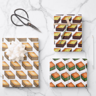Feuille De Papier Cadeau Spanakopita Moussaka Baklava Imprimantes alimentai