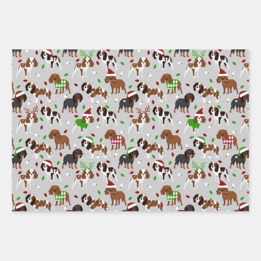 Feuille De Papier Cadeau Spaniel de Christmas (Devant 3)