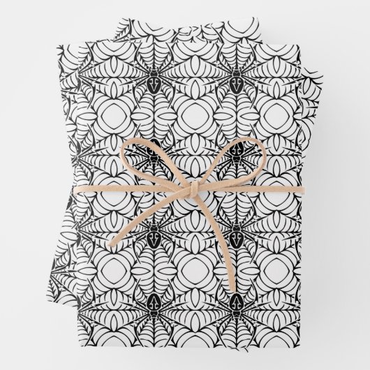 Feuille De Papier Cadeau Spider et Web (En situation)