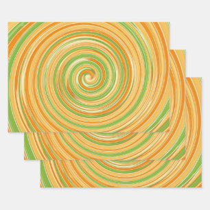Feuille De Papier Cadeau Spirale de couleurs de citrus amusantes 