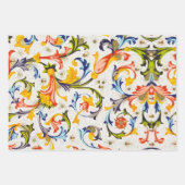 FEUILLE DE PAPIER CADEAU SPIRALES FLORALES DE LA RENAISSANCE FLORENTINE,FLE (Devant 3)