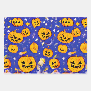 Feuille De Papier Cadeau Spiritueux citrouilles