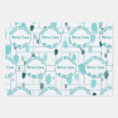 Feuille De Papier Cadeau Splash couleur gris bleu Abstrait personnalisé (Devant 3)