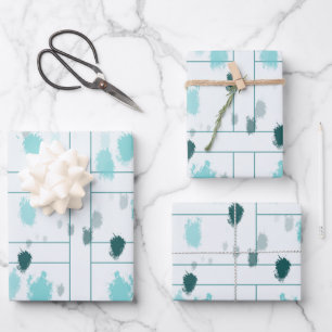 Feuille De Papier Cadeau Splash couleur gris bleu Abstrait personnalisé