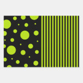 Feuille De Papier Cadeau Spots et rayures - Lime vert (Devant 2)