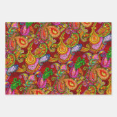 Feuille De Papier Cadeau Spring Set, Melange Paisley et Fleuresse (Devant 3)