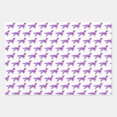Feuille De Papier Cadeau Springer Spaniel Chien Silhouette Purple Anniversa (Devant 3)