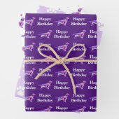 Feuille De Papier Cadeau Springer Spaniel Chien Silhouette Purple Anniversa (En situation)