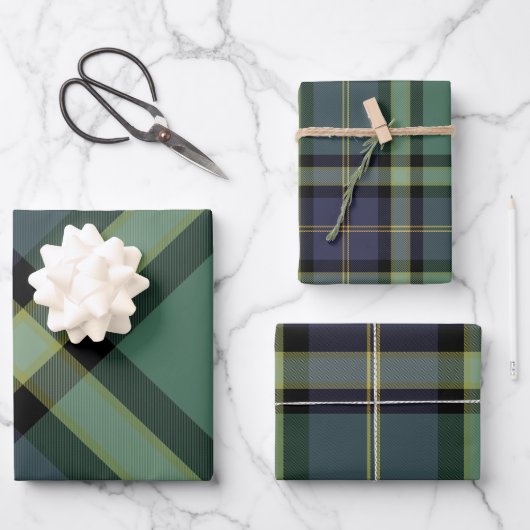 Feuille De Papier Cadeau Spruce Wrapping Paper Flat Sheet Set of 3 (Recto)