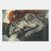 Feuille De Papier Cadeau Squelette gothique, Proposition, Mariage, Lune de  (Devant 2)