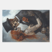 Feuille De Papier Cadeau Squelette gothique, Proposition, Mariage, Lune de  (Devant)