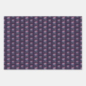 Feuille De Papier Cadeau Squelette sur Drapeau Bisexuel Couleurs Arrière - (Devant)