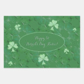 Feuille De Papier Cadeau St. Patrick's Shamrock Pale Green (Devant 2)