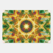 Feuille De Papier Cadeau Star de Noël Hiver Vert automne Brown or jaune (Devant 3)