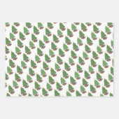 Feuille De Papier Cadeau Star-topped Christmas Trees and Gifts Pattern (Devant)