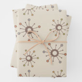 Feuille De Papier Cadeau Starburts Atomique Nature Tons Terre (En situation)