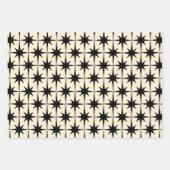 Feuille De Papier Cadeau Starburts milieu de l'âge atomique en crème et noi (Devant 2)