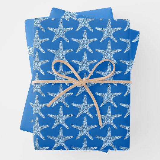 Feuille De Papier Cadeau Starfish Beach Summer Ocean Blue Mariage (En situation)