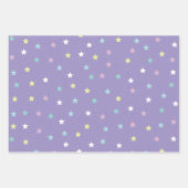 Feuille De Papier Cadeau Stars Coeurs Rainbow Pastels Envelopper des feuill (Devant 3)