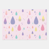 Feuille De Papier Cadeau Stars Coeurs Rainbow Pastels Envelopper des feuill (Devant)
