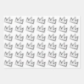 Feuille De Papier Cadeau Stars Wrapping Paper Flat Sheet Set of 3 (Devant)