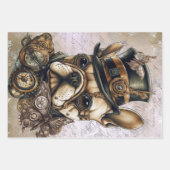 Feuille De Papier Cadeau Steampunk French Bulldog Butterfly Decoupage (Devant 3)